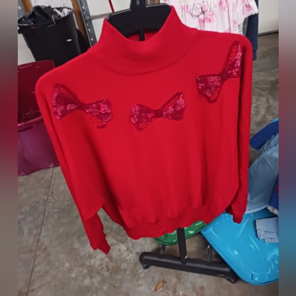 Country Suburban Red Sweater